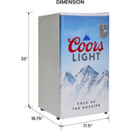 Coors Light Refrigerator Mini Fridge For Kitchen, Bedroom, Office, Dorms, Cuarto, Cool Storage For Wine, Drink, Beverages, Compact Free Standing, Neveras Pequeñpara, 3.2 Cubic Feet Capacity, White