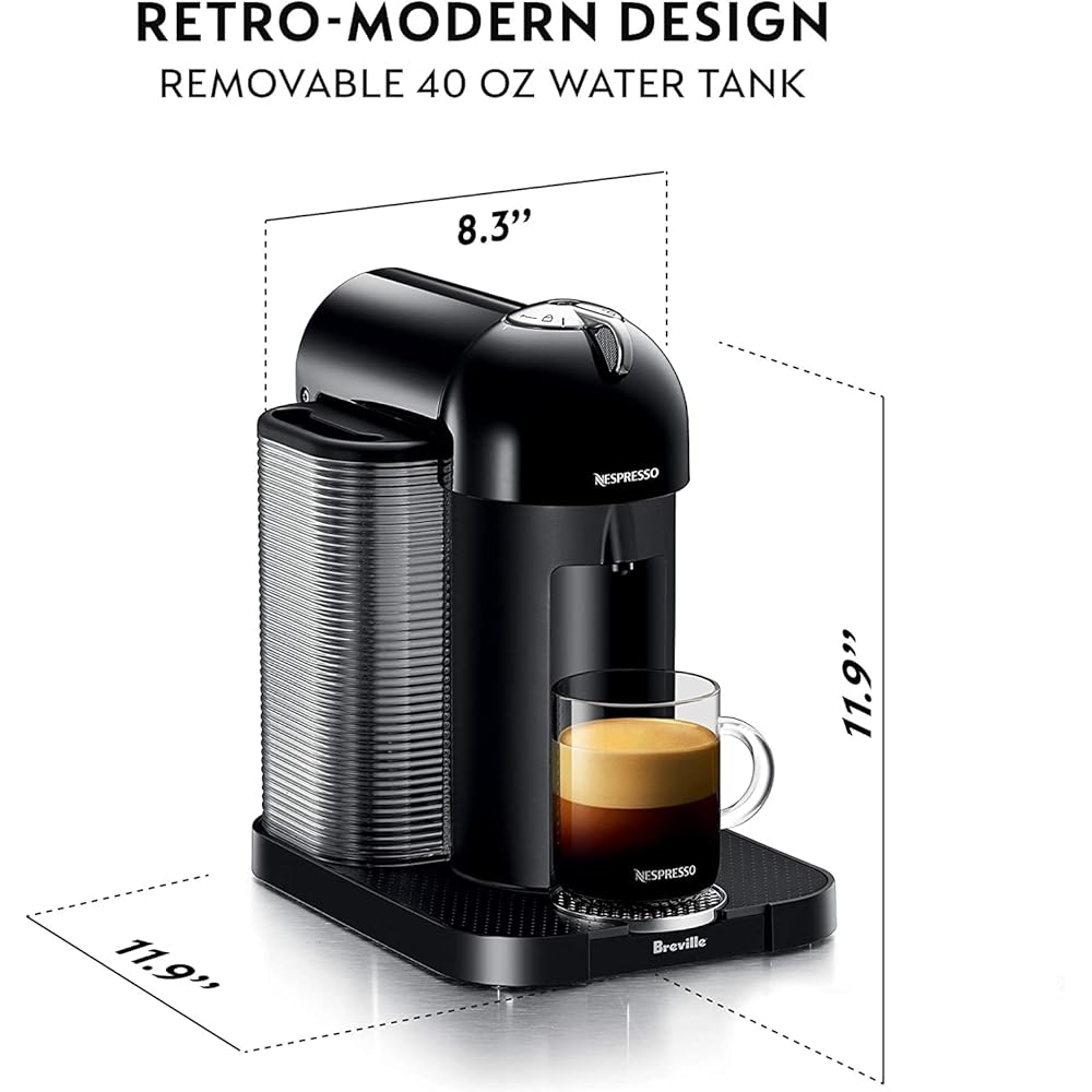 Nespresso Vertuo Coffee and Espresso Machine by Breville, Black