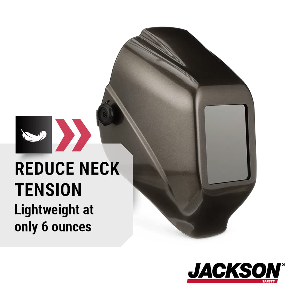 Jackson Safety HLX 100 Welding Hood Fixed Front Welding Helmet Shade 10, ANSI Z87.1 Heavy Metal Gray