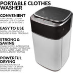 Farberware Professional FCW10BSCWHA 1.0 Cu. Ft. Portable Clothes Washer with 7-lb Load Capacity, Silver &amp; Chrome