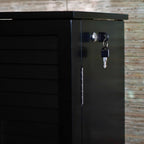 Hives and Honey Porsha Jewelry Armoire Modern 7-Drawer Locking Cabinet with Shutter Doors and Brass Handles, Charcoal