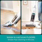 Kenmore HF5010 AquaLite 3-in-1 Cordless Wet Dry Vacuum Hard Floor Cleaner with Automatic Air-Drying, 35mins Runtime &amp; One Edge Self-Cleaning Mop for Multi-Surface and Messes