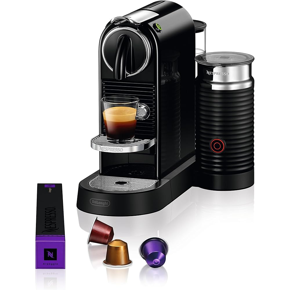 Nespresso CitiZ Coffee and Espresso Machine by De'Longhi with Milk Frother, Black, 9.3 x 14.6 x 10.9 inches