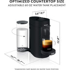 Nespresso Vertuo Plus Deluxe Coffee and Espresso Maker by De'Longhi, Matte Black with Aeroccino Milk Frother