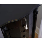 Hives and Honey Roman Jewelry Armoire Locking Jewelry Storage Organizer, Black