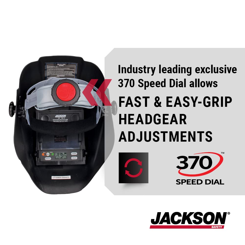 Jackson Safety Insight Auto Darkening Welding Helmet Ultra Lightweight Protective Welder Helmet with Digital Variable Auto Darkening Filter and HLX100 Shell for Men and Women, Universal Size