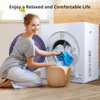 SXYCMY Clothes Dryer, Portable Laundry Dryer Dries Up to 13.2LB Compact Laundry Dryers, 3.5 cu.ft Front Load Tumble Stainless Steel Electric Dryer Machine with Stainless Steel Tub &amp; Easy Control Knob