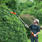 VEVOR Pole Cordless Hedge Trimmer, 20V Electric Bush Trimmer Kit with 18 inch Double-Edged Steel Blade, 74"-94" Telescoping Design for High Branches(2.0Ah Battery &amp; Fast Charger Included)