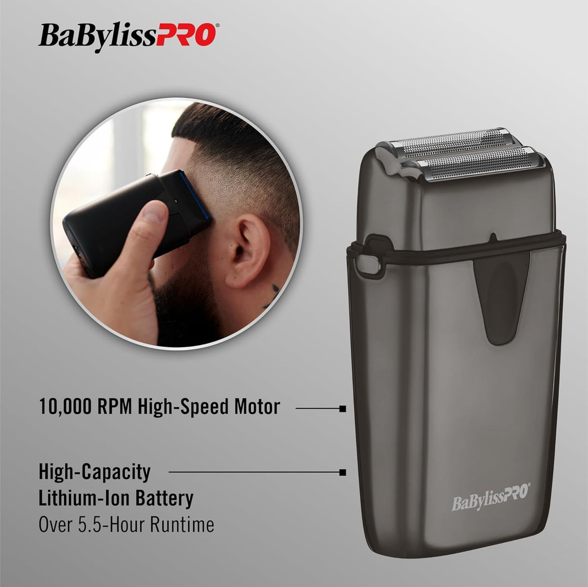 BaBylissPRO UVFOIL Double Foil UV-Disinfecting Metal Shaver