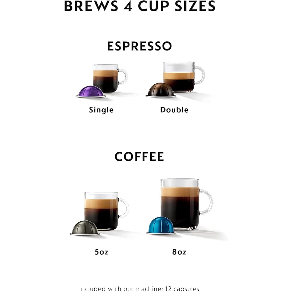Nespresso Vertuo Coffee and Espresso Machine by Breville, Black