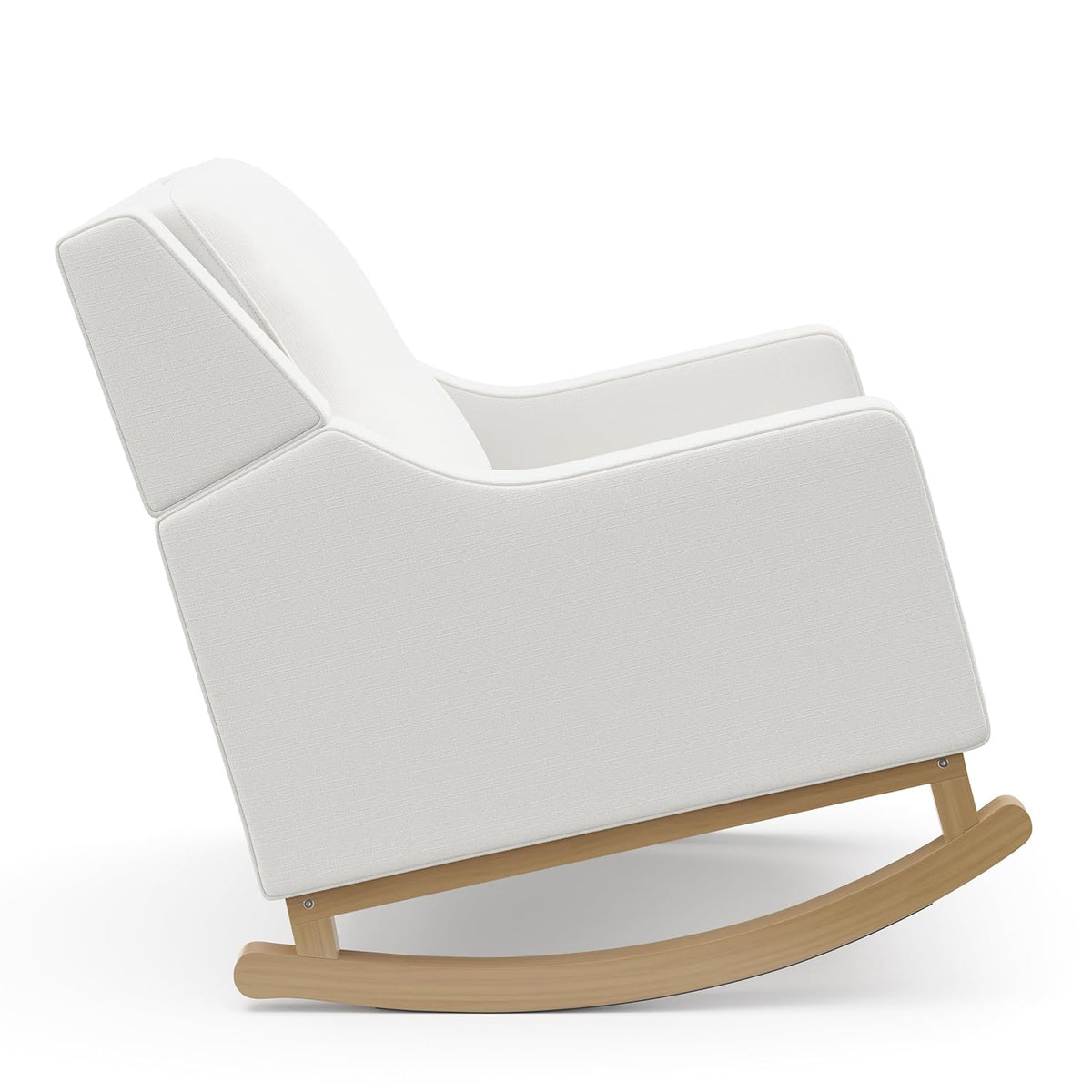 Storkcraft Pasadena Nursery Rocker (Ivory Basketweave with Driftwood) Upholstered, Rocking Chair for Nursery, Gentle Rocking Motion, Solid Wood Base