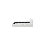King Size Upholstered Bed with Velvet Fabric, Modern Upholstered Platform Bed with Headboard and Solid Frame for Bedroom, No Box Spring Needed, White