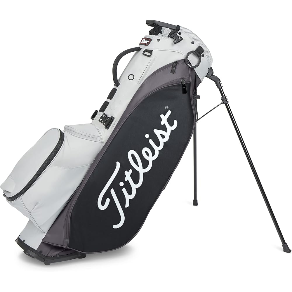 Titleist Players 5 Gray/Graphite/Black Golf Stand Bag with Premium Double Strap, 5-way Top Cuff, and External Drink Sleeves