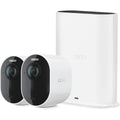 Arlo Ultra 2 Spotlight Camera 4K HDR (2 Cameras, SmartHub Included &amp; Required) | Wireless Home Security Camera | Color Night Vision, Motion Sensor, 180º View, 2-Way Audio, White
