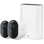 Arlo Ultra 2 Spotlight Camera 4K HDR (2 Cameras, SmartHub Included &amp; Required) | Wireless Home Security Camera | Color Night Vision, Motion Sensor, 180º View, 2-Way Audio, White