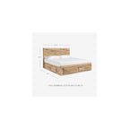 Queen Platform Bed with Storage Drawers, Tan