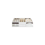 Pet-Friendly Platform Bed Frame, No Headboard Platform Bed, with Storage Drawers, Pet-Friendly Design, King Size, White