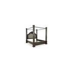 Maylee King Canopy Bed Frame, Dark Brown Wood