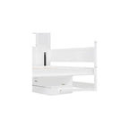 Queen Murphy Bed with Storage Shelves and Desk,Cabinets,Lights,White