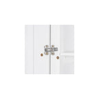 Queen Murphy Bed with Storage Shelves and Desk,Cabinets,Lights,White
