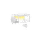 Bunk Bed Twin Over Twin with Storage Stairs, Metal Bunk Beds for Kids