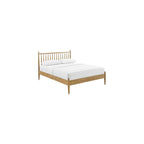Zane King Size Spindle Bed in Light Oak – Solid Wood Platform Bed Frame with Headboard, No Box Spring Needed