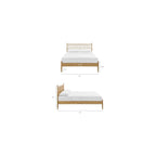 Zane King Size Spindle Bed in Light Oak – Solid Wood Platform Bed Frame with Headboard, No Box Spring Needed