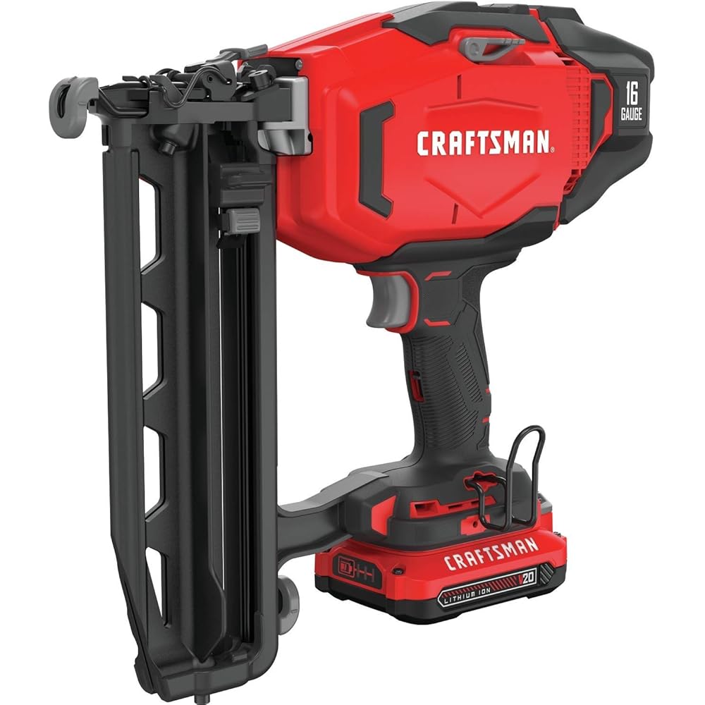 CRAFTSMAN V20 Cordless Finish Nailer Kit, Nail Gun, 16GA, 2-1/2 Nails, Battery and Charger Included (CMCN616C1)