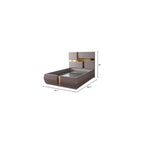 Lorenzo Modern Gold Detailed Tufted King Bed Made with Wood in River Sand Gray