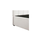 King Upholstered Bed with Thick Headboard and Footboard, Beige