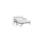 Constance 78.5" W Contemporary Metal Frame Daybed with Lift-Up Trundle, Folding Legs & Casters in Dark Bronze Finish