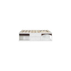 Pet-Friendly Platform Bed Frame, No Headboard Platform Bed, with Storage Drawers, Pet-Friendly Design, King Size, White