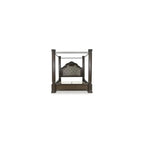 Maylee King Canopy Bed Frame, Dark Brown Wood