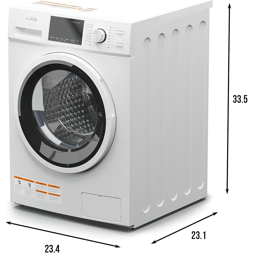 KoolMore 2-in-1 Front Load Washer and Dryer Combo, 2.7 Cu. Ft., for Apartment, Dorm, RV, 16 Wash and 4 Dry Cycles, Compact Space Saver [White] [120V] (FLC-3CWH)