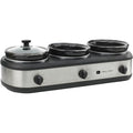 CULINARY CHEF SC3105-SS, Slow Cooker, Buffet Server 3 Pot, Food Warmer Stainless