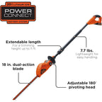 BLACK+DECKER 20V MAX Cordless Pole Hedge Trimmer, 18-Inch (LPHT120)