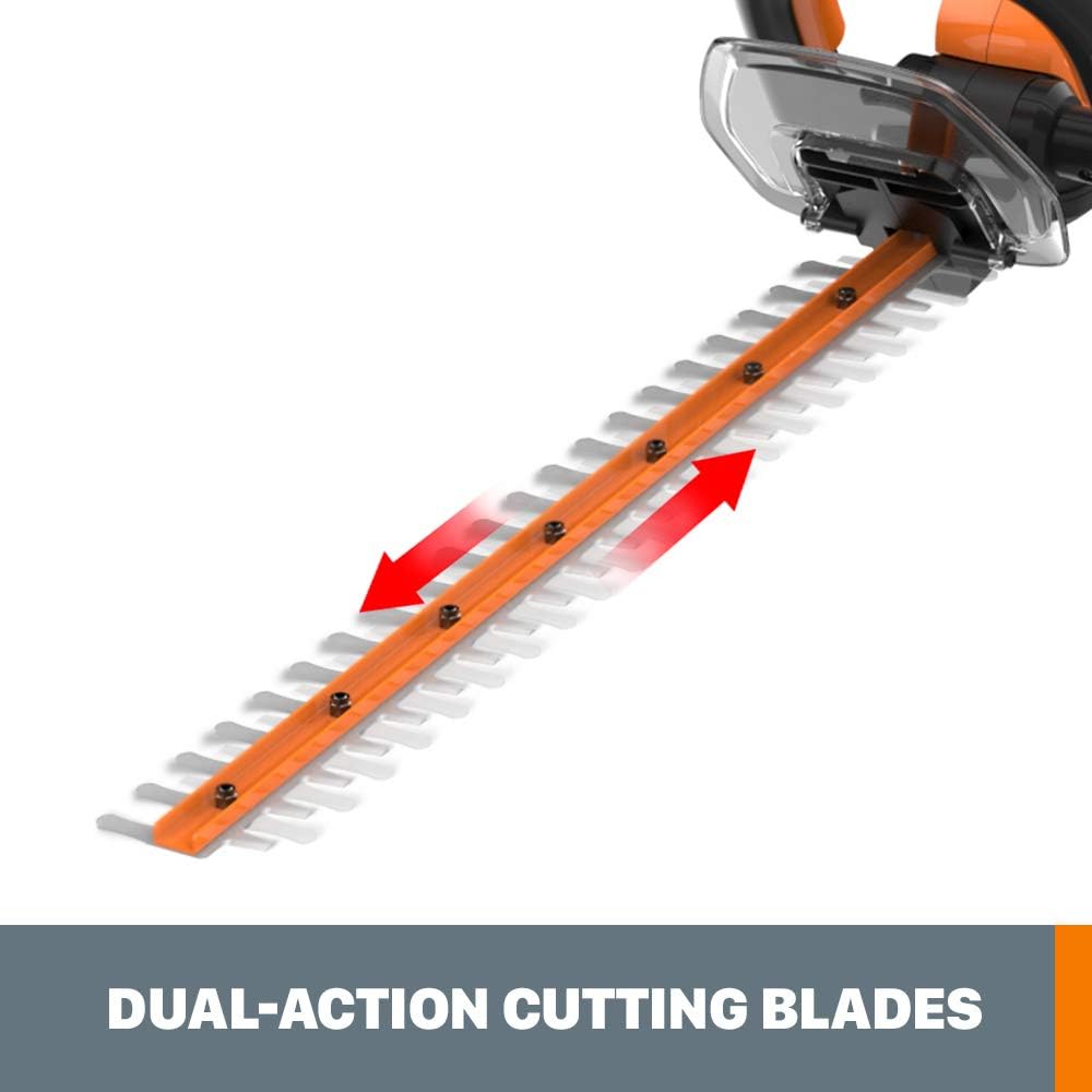 WORX WG261 22" 20V Cordless Hedge Trimmer, Battery &amp; Charger Included