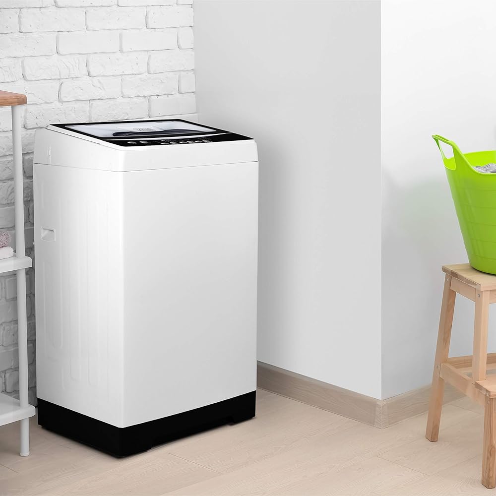 BLACK+DECKER Small Portable Washer, Washing Machine for Household Use, Portable Washer 1.7 cu.Ft with 8 Cycles, Transparent Lid &amp; LED Display