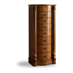 Hives and Honey Annette Standing Jewelry Armoire, Locking Jewelry Cabinet, 7 Drawers, Necklace Hooks, Mirror, Secure Storage, Dual-Sided Doors, Handcrafted Antique Finish, Elegant Organizer, Walnut