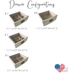 HIVES &amp; HONEY Holly Organizer Storage 7 Drawers Bronze Shaker Hardware Jewelry Armoire, 40" X 18" X 12", White
