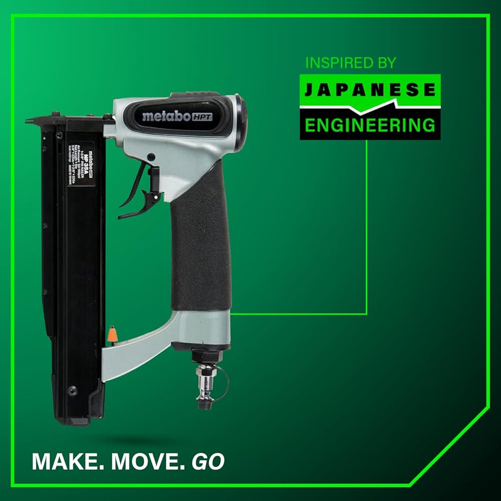 Metabo HPT Pin Nailer, Pro-Preferred Pneumatic Power Nailers for Cabinets, Trim, and Crafting, Makes Invisible Holes, Lightweight 2.0 lbs Tool, 23 Gauge, 5/8" to 1-3/8" Headless Micro Pins, NP35A