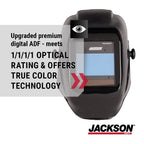 Jackson Safety Insight Auto Darkening Welding Helmet Ultra Lightweight Protective Welder Helmet with Digital Variable Auto Darkening Filter and HLX100 Shell for Men and Women, Universal Size