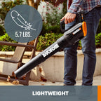 Worx 20V String Trimmer Cordless &amp; Edger 3.0 + Leaf Blower Cordless with Battery and Charger Turbine, Black and Orange