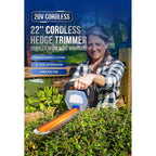 WILD BADGER POWER 20v Hedge Trimmer Upgrated, 22" Cordless with Guard &amp; Bumper, Lightweight, Powerful, 2.0AH Battery and Charger Included