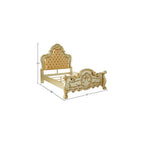 Furniture Dresden Bed, Bone PU/Gold Patina, Queen