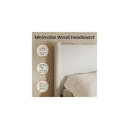 Full Size Platform Bed Frame with Wood Headboard, White