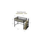 Heavy Duty Loft Bed Twin Size Bunk Bed with Storage Cabinet, Black