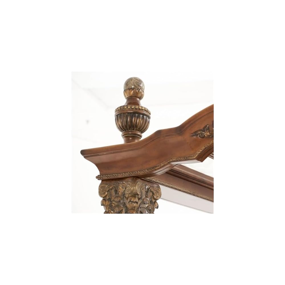 California King Wood Canopy Bed in Classic Chestnut