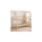 Full Over Full Bunk Bed with Thick Posts, Wood Bunkbed, Natural