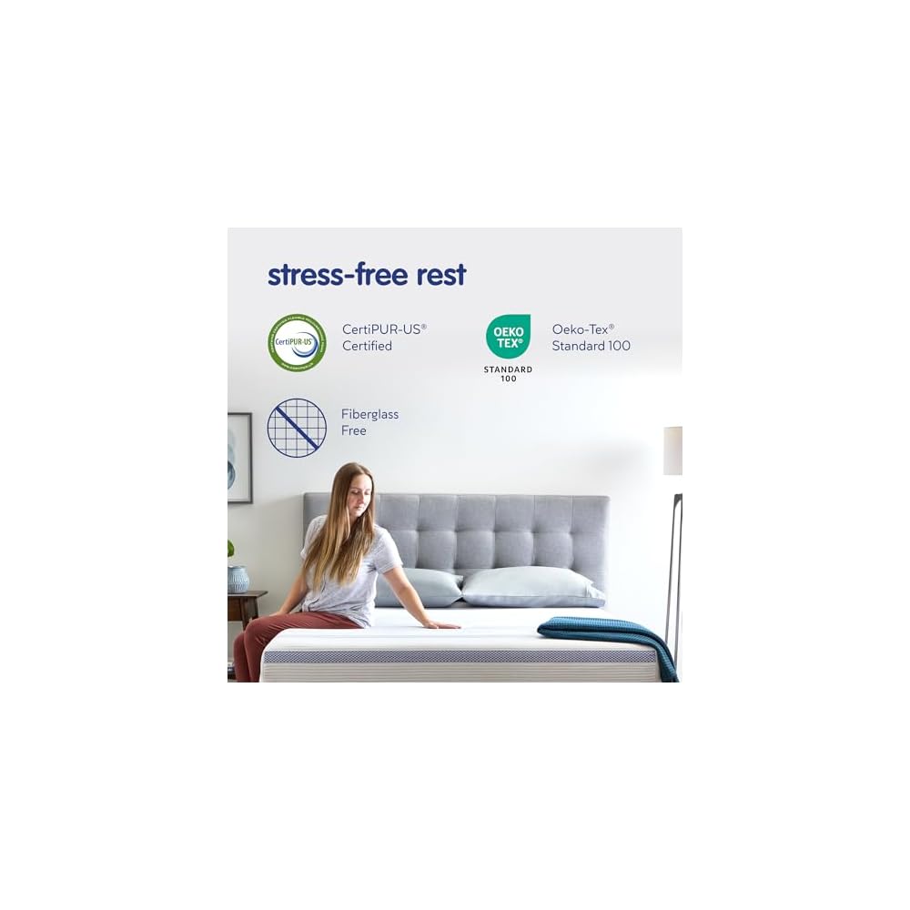 Gel Memory Foam 10 Inch Mattress - Bed-in-a-Box - Twin XL Size - Pressure Relief - Certi-PUR Certified